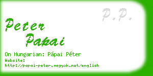 peter papai business card